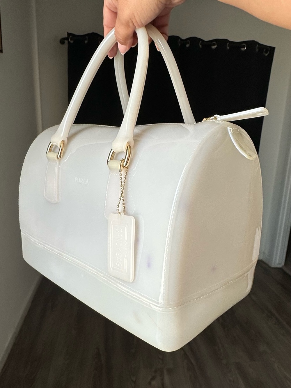 Furla Candy Bag Ivory Pearl White Jelly Satchel - Picture 4 of 12